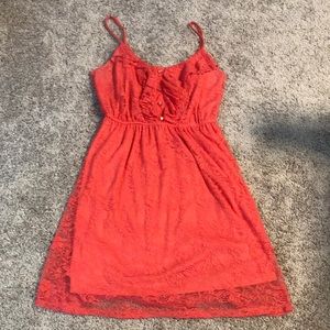 Coral lace dress